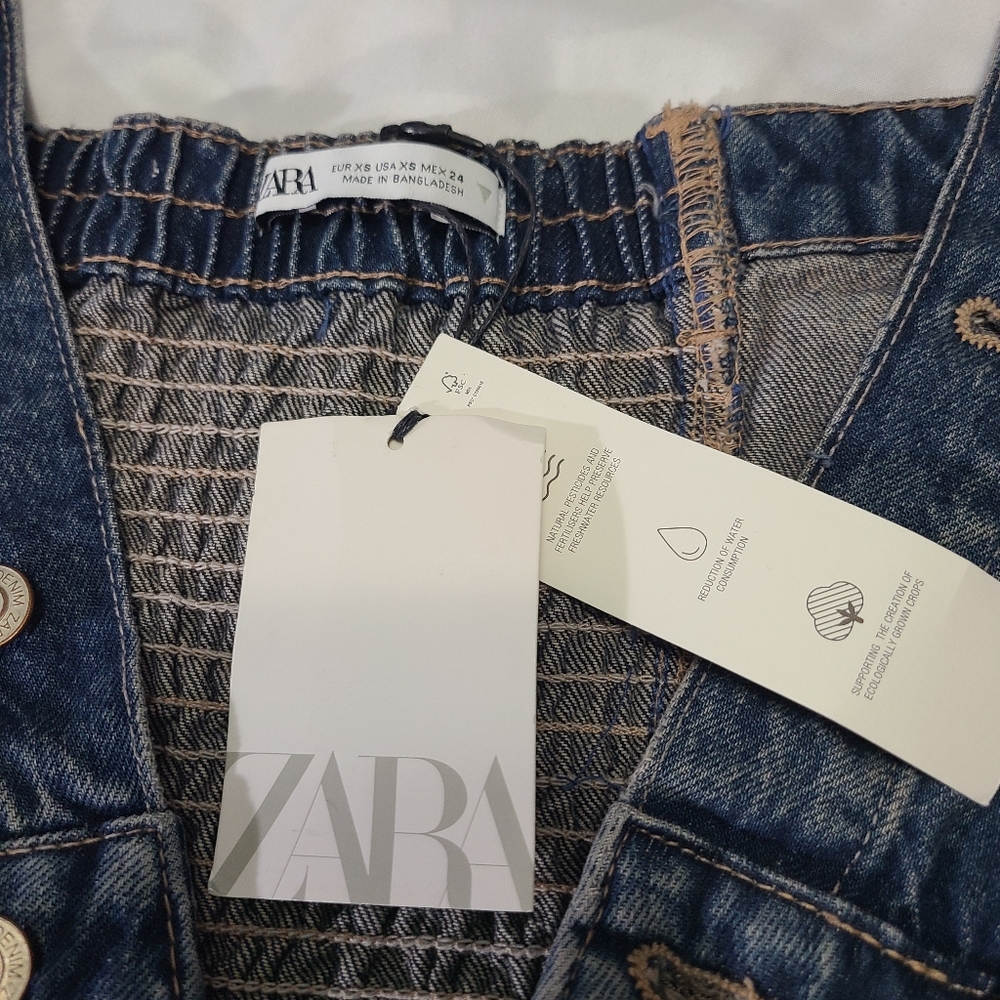 Zara Denim Button-Up Strapless Corset Maxi Dress NWT Size XS - Picture 13 of 16